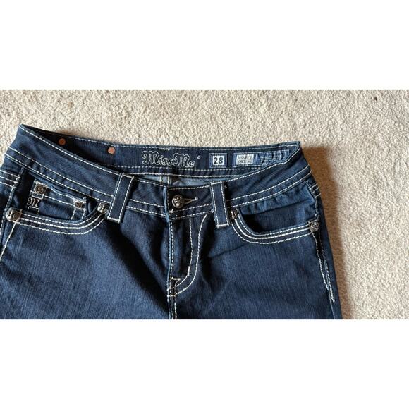 Miss Me Jeans JE5685T2L Straight Flap Over Pockets Rhinestones Womens Sz 28 - Picture 6 of 8